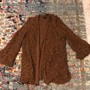 Faux Fur Fabric Loop Cardigan Sweater
